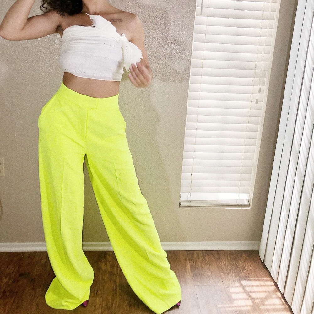 YELLOW WED LED TROUSERS